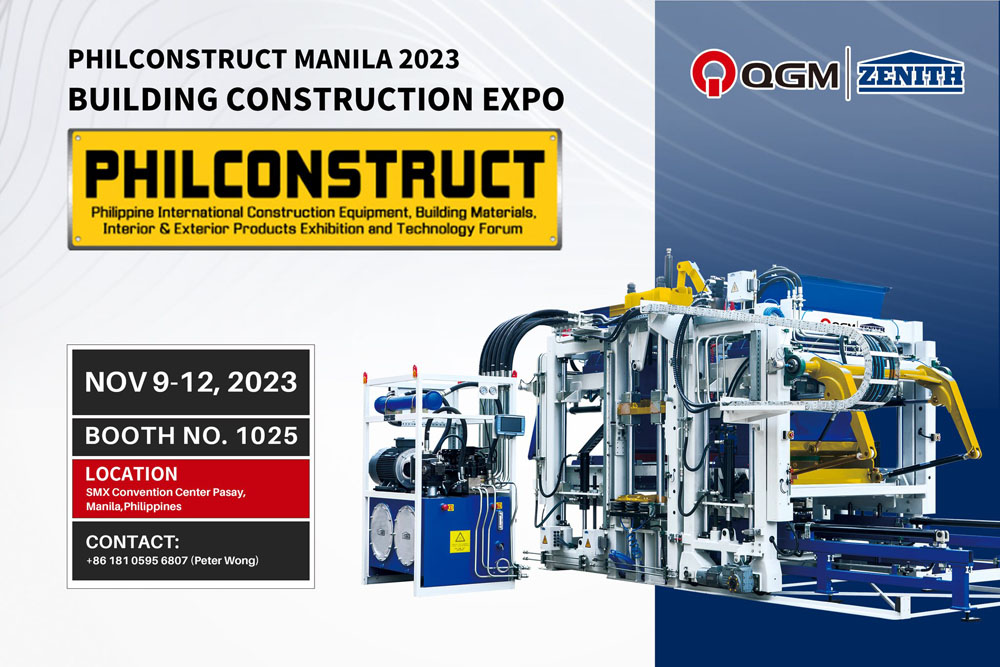 QGM Block Machine osaleb PHIL CONSTRUCT MANILA 2023. aastal